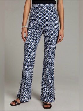 Maeve by Anthropologie pants in a funky fun pattern. Blue, black and white, sz s